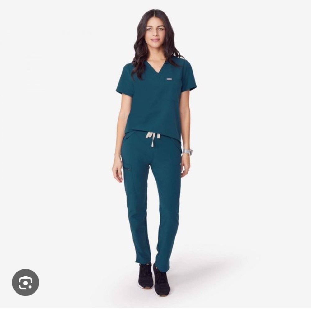 FIGS Yola skinny scrub pants - Caribbean blue - XXS